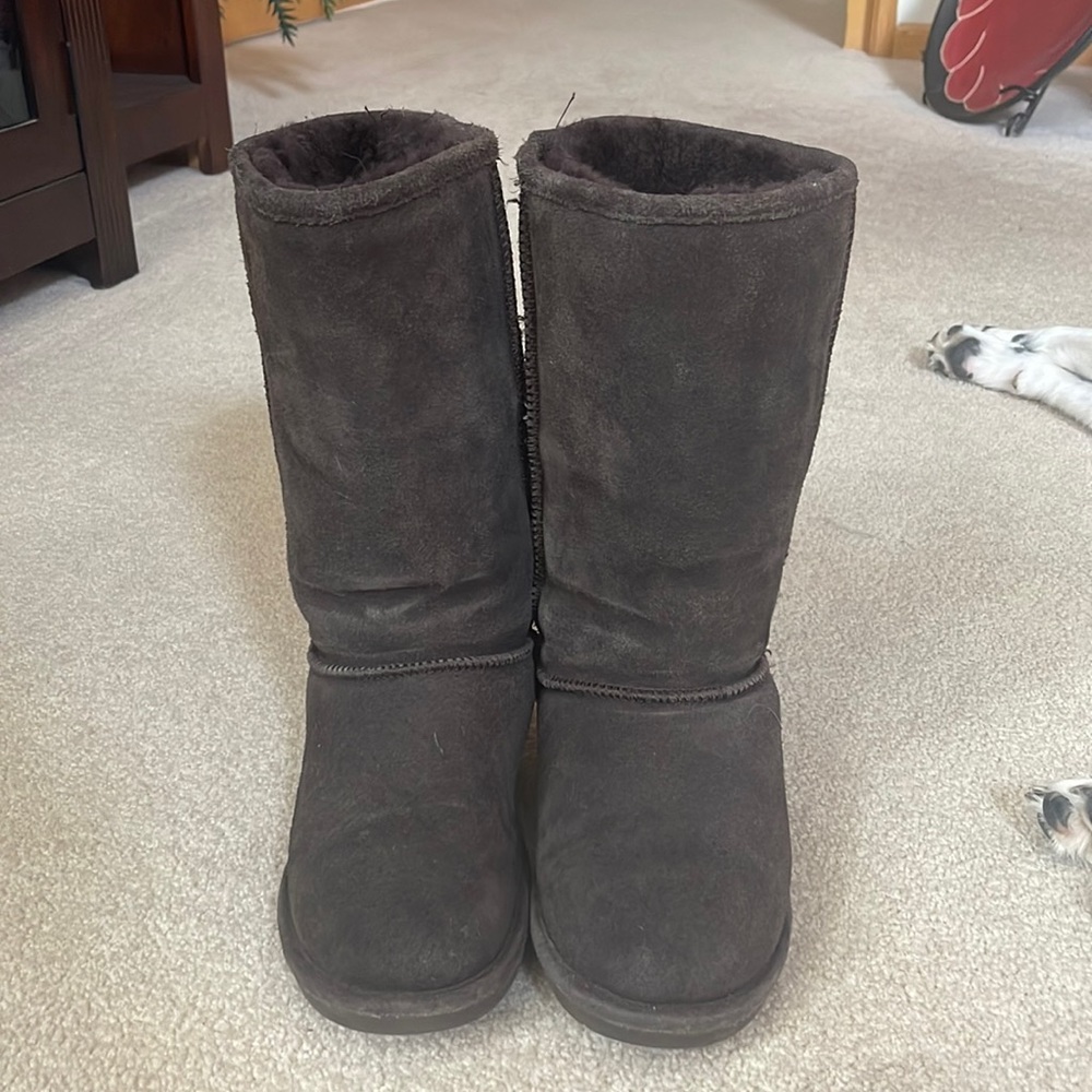 Dark brown bearpaw boots